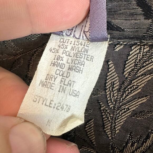 Hanky Panky Gray Floral Jacquard Jacket Full Zip Long Sleeve Top Cardigan M - Picture 7 of 8